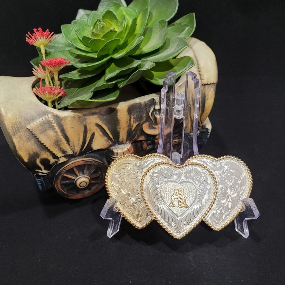MONTANA SILVERSMITHS | Triple Heart "A" Western Buckle